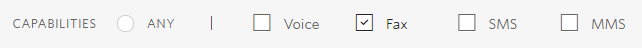 Select phone number capabilities screenshot