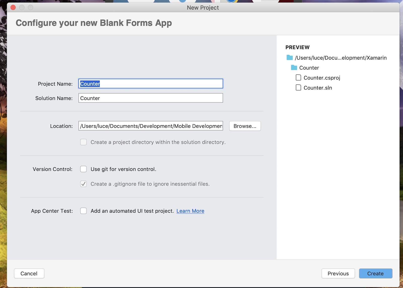 Naming your blank forms app