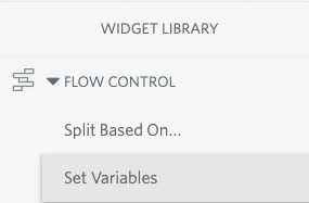 Set variables widget for Twilio Studio