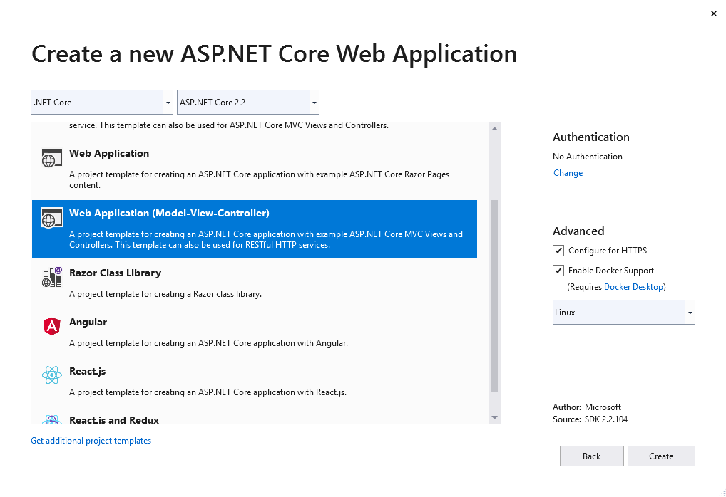 Create a new ASP.NET core web app
