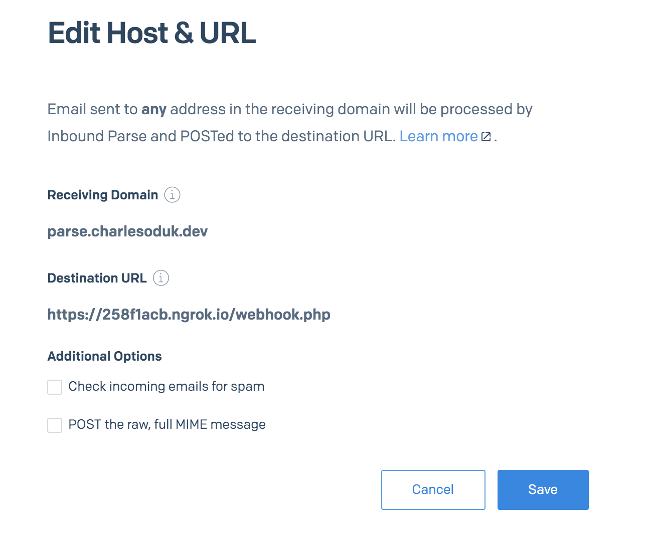 Edit Host & URL
