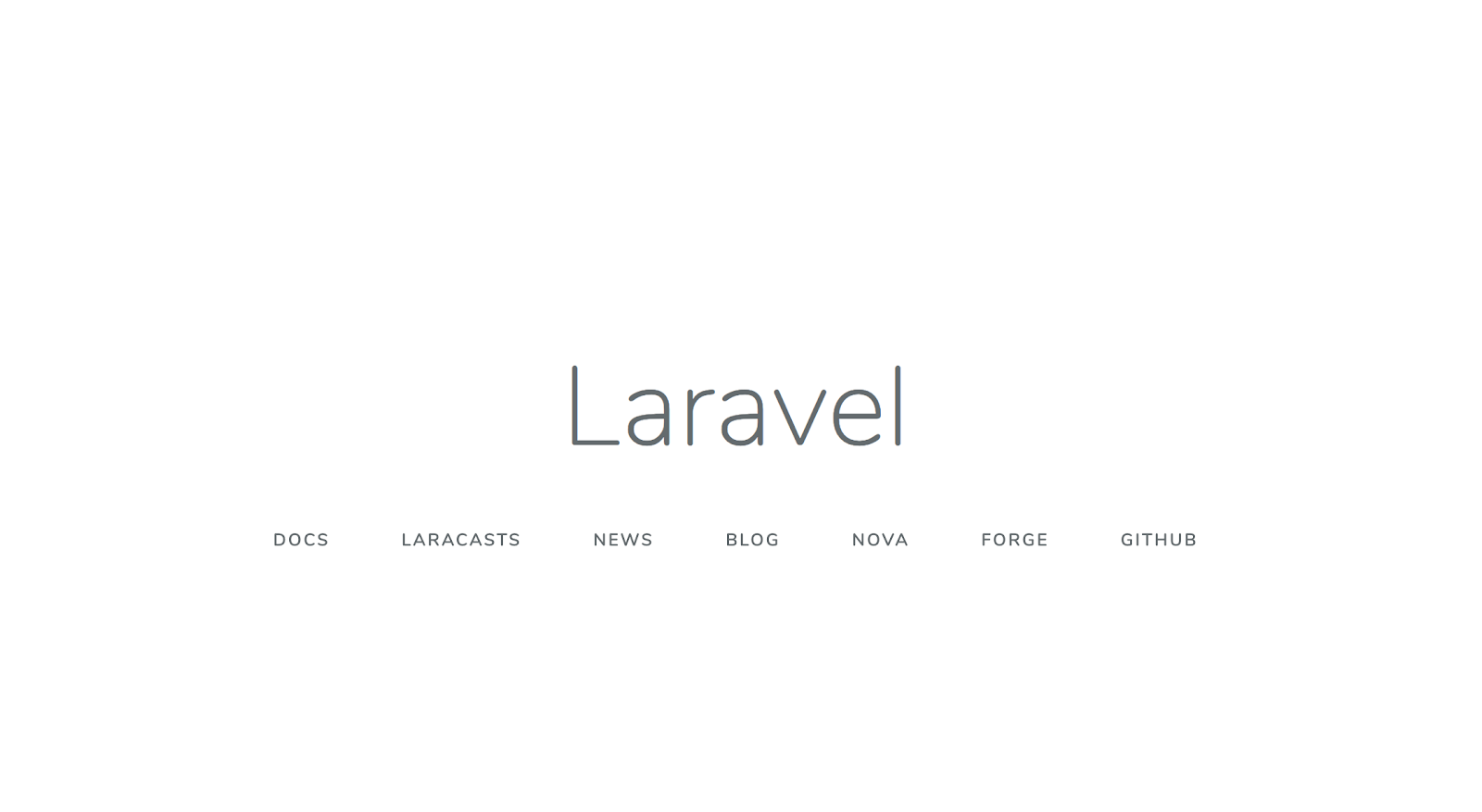 Laravel home screen