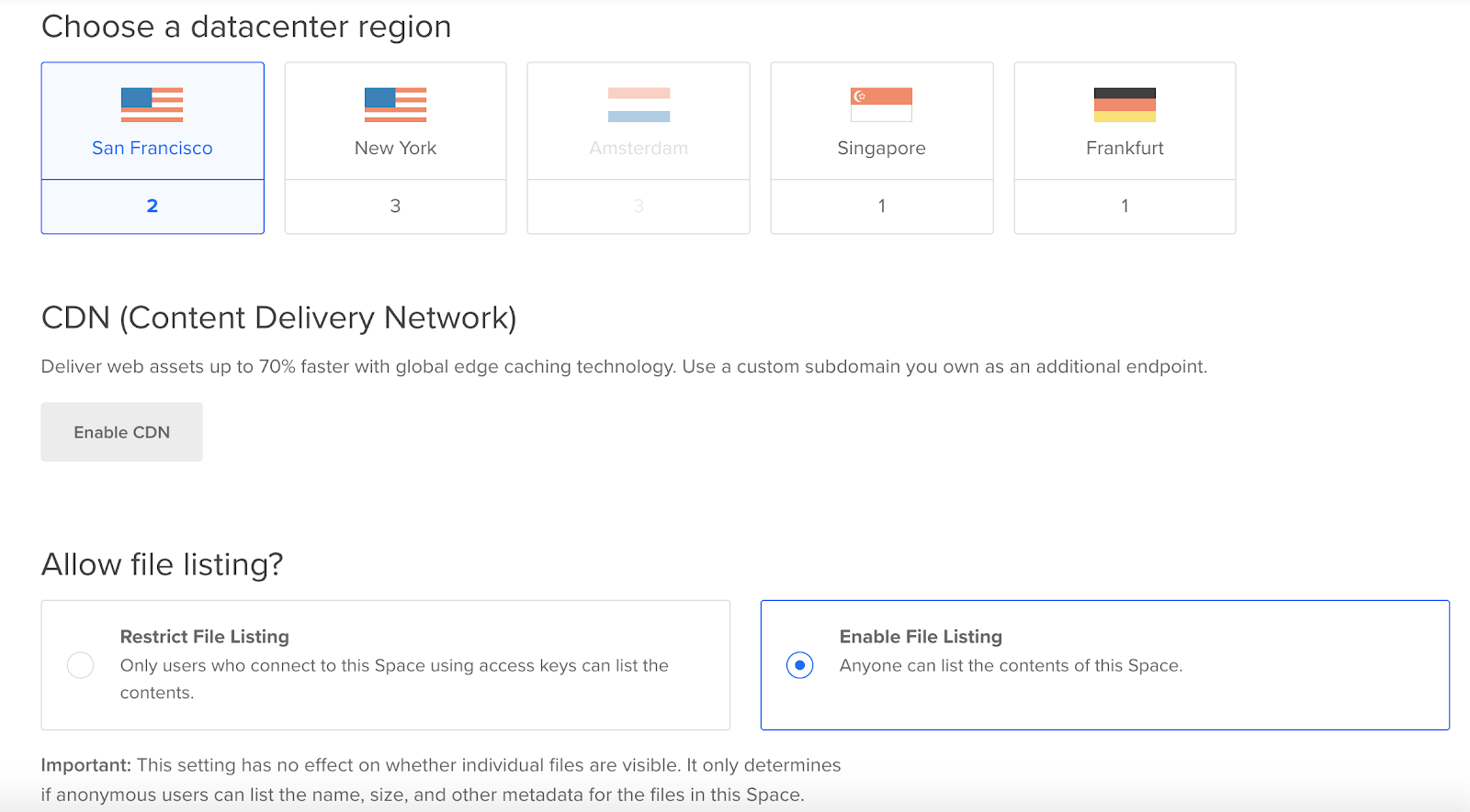 DigitalOcean Spaces setup