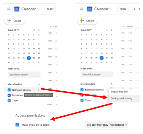 screenshot make calendar available to public