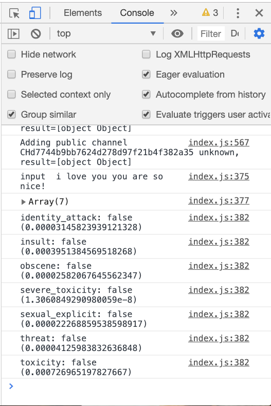 print predictions to console image