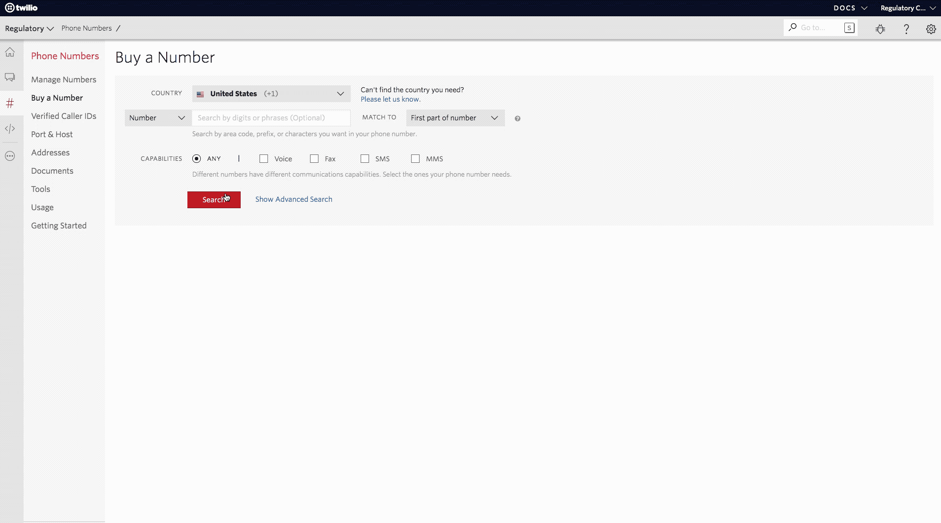 How to purchase a German number in Console How to purchase a German number in Console