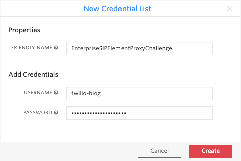 Creating a new Credential List