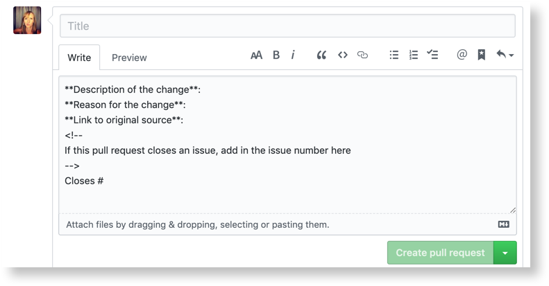 Pull Request Template example