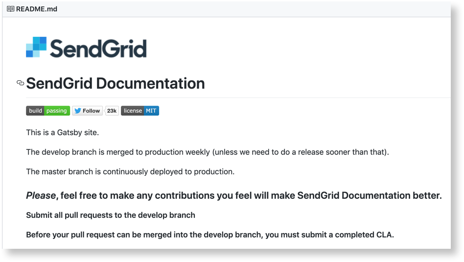 SendGrid README file