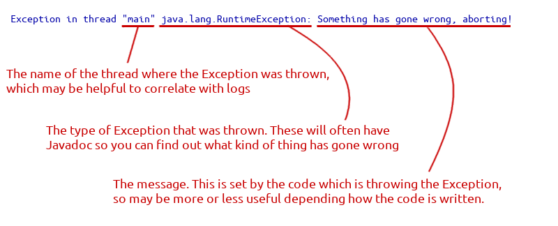 Example java stack trace