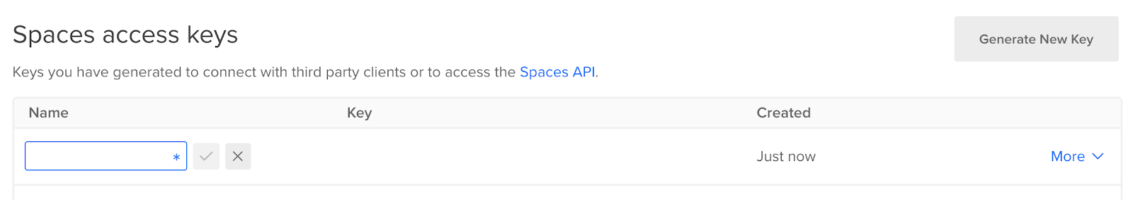 DigitalOcean create new API key