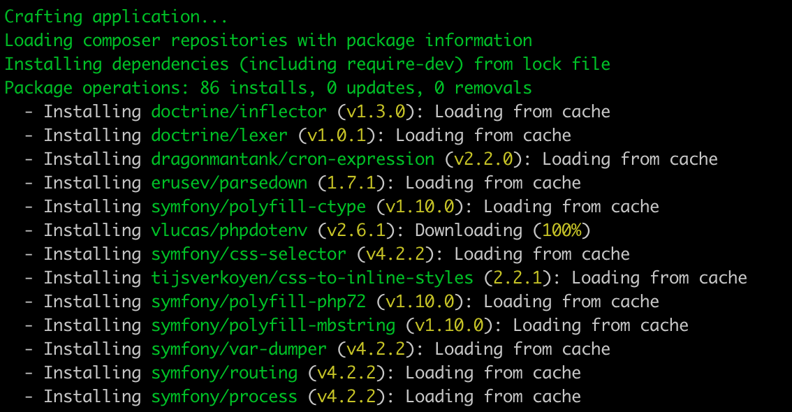 Installing packages with composer