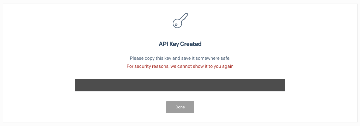 Created Api Key with Twilio SendGrid