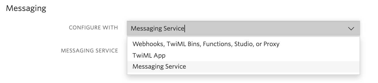 configure message service twilio