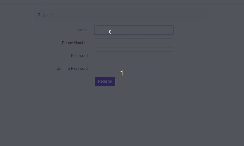 Laravel Registration Form