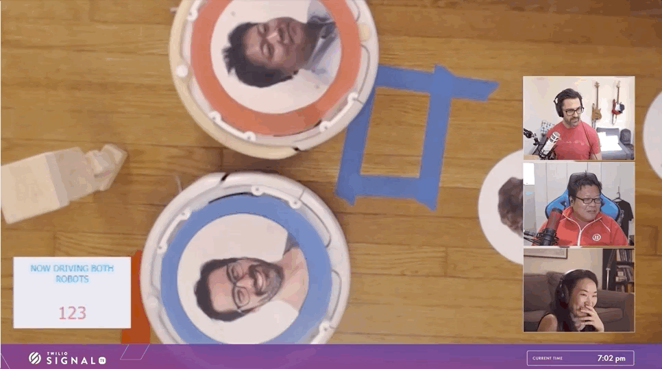 Twilio IoT's robot games, played during SIGNAL TV