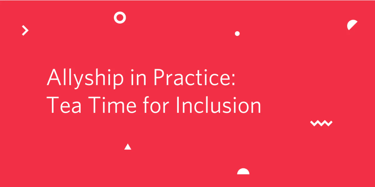 Red background with text Allyship in Practice