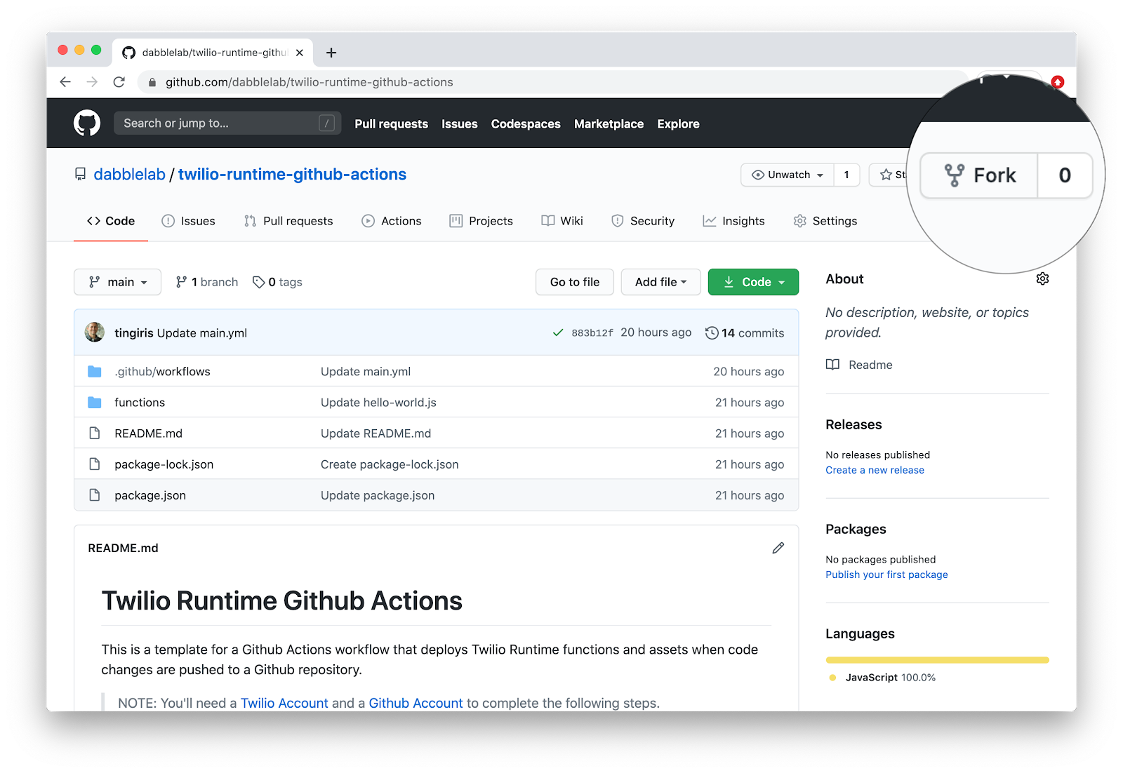 Fork Repository on GitHub