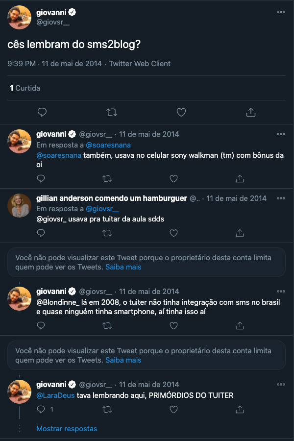 Usuários lembrando como era usar o Twitter quando poucas pessoas tinham smartphone