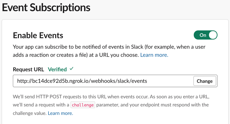 Vérification du Webhook Slack