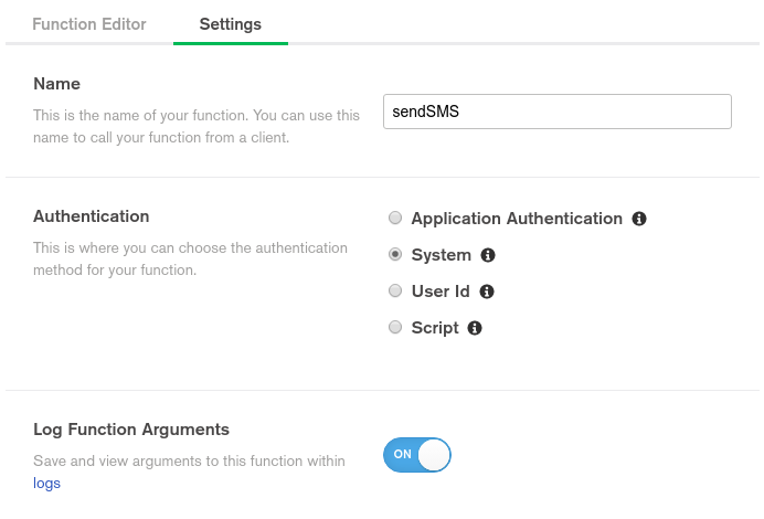 TwilioSMS Settings