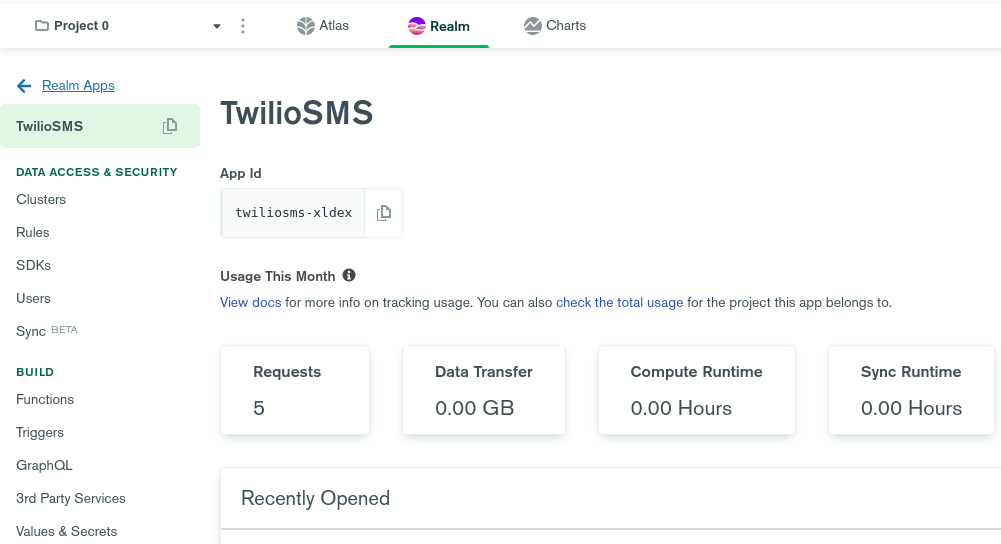 TwilioSMS Realm App