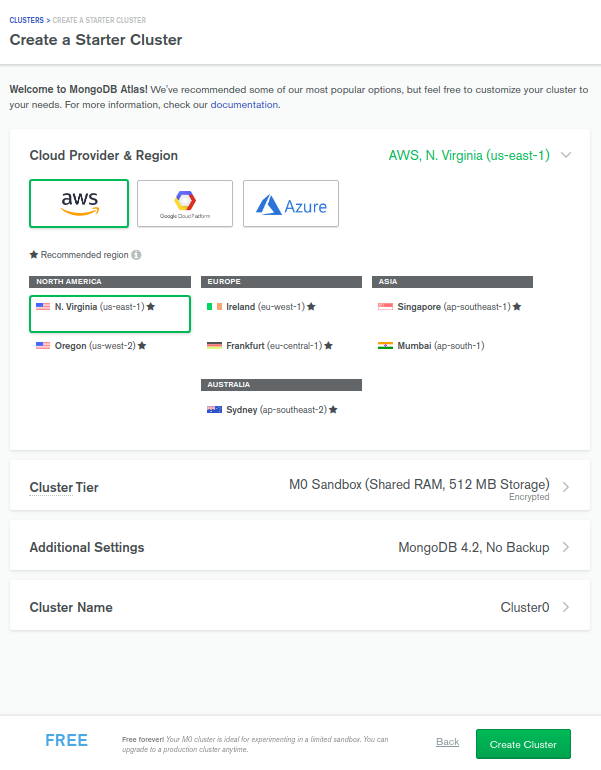 Atalas cluster setup