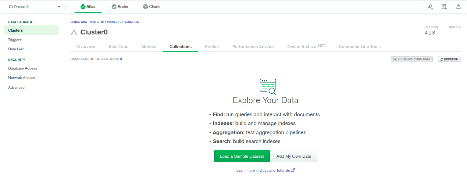 Cluster dashboard