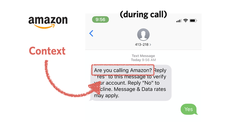 vérification sms amazon pendant l&#x27;appel