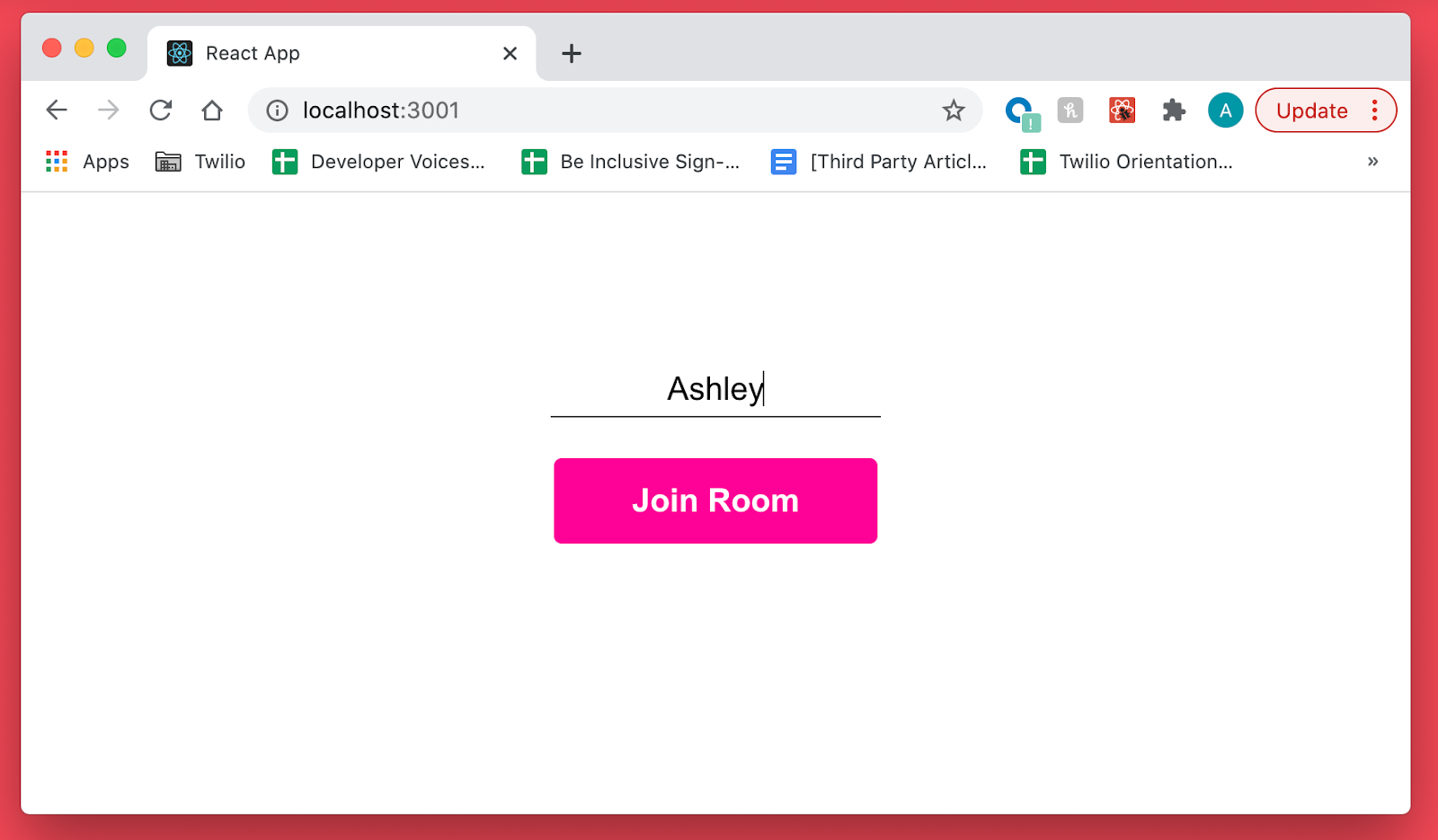 Screenshot showing enabled Join Room button