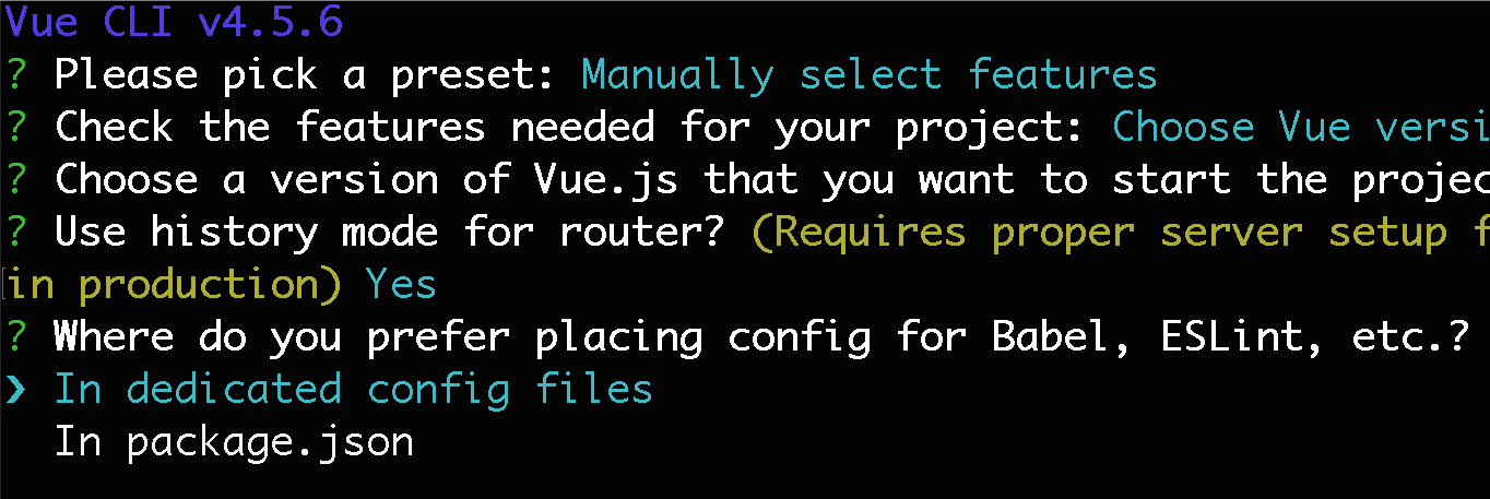 Keep configuration in dedicated files - Vue CLI