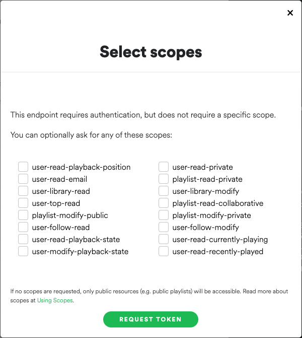 Scope selection