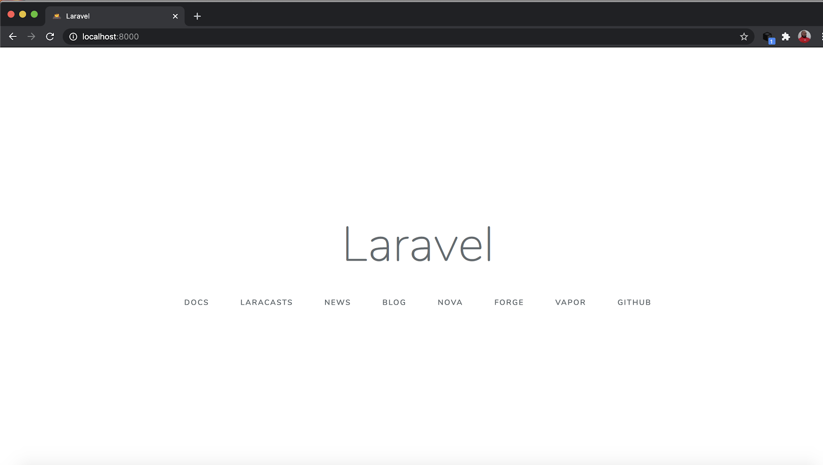 Laravel default page