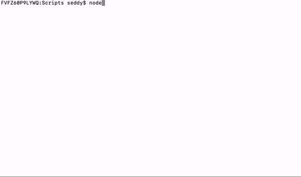 Run a node script on the command line