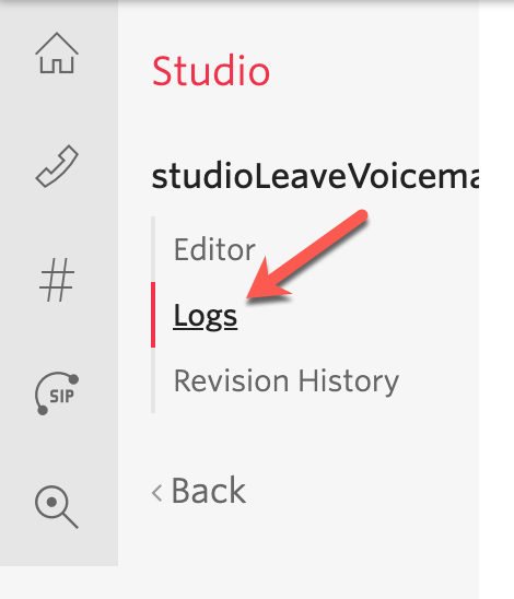 View the Studio execution logs