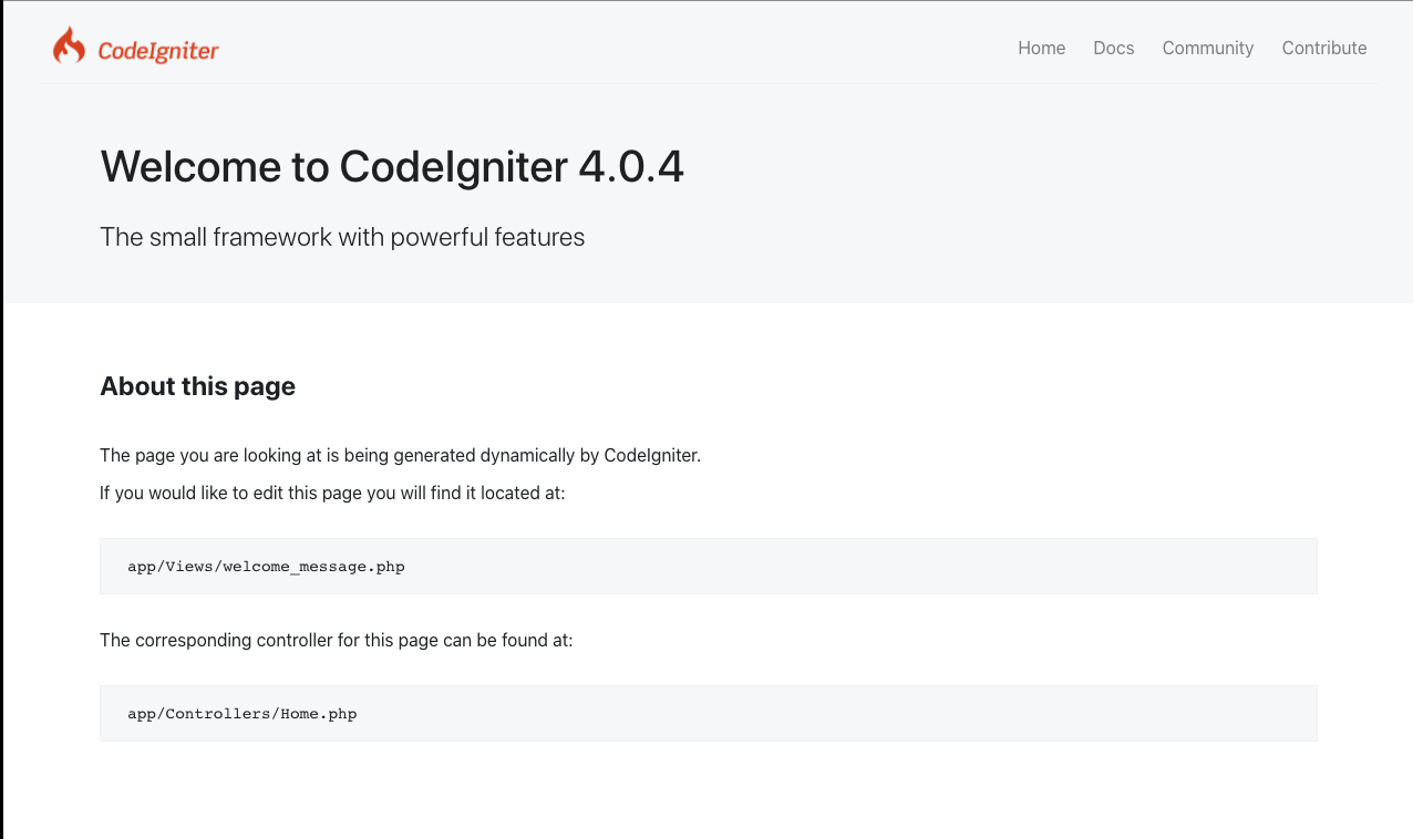 CodeIgniter Homepage