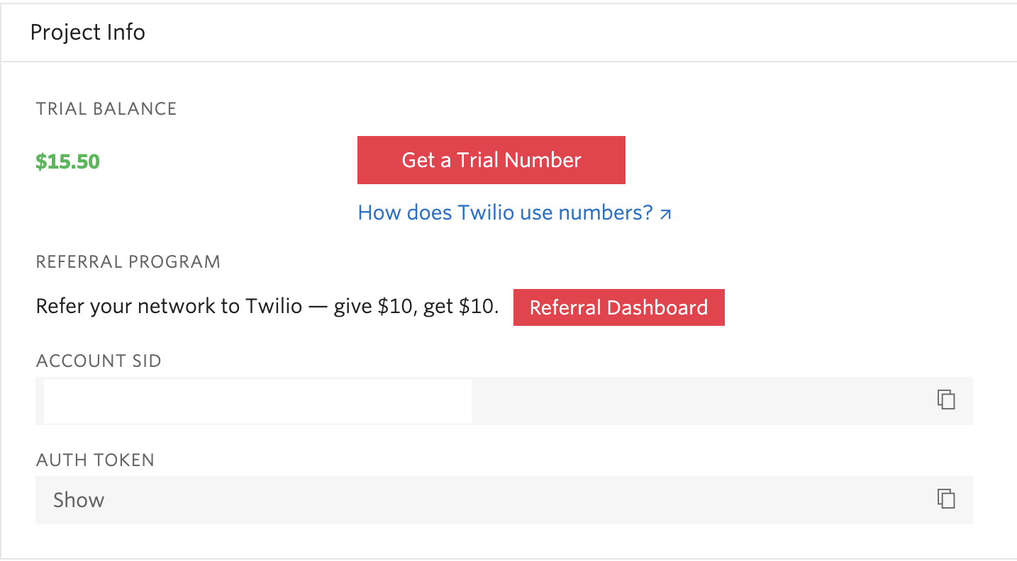 twilio credentials