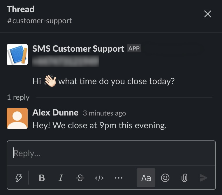 Slack response