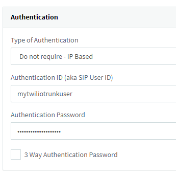 3cx configure authentication