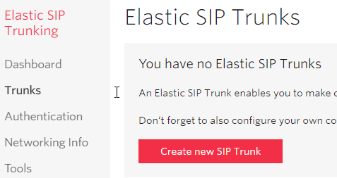 elastic sip trunks dashboard