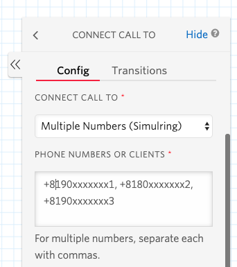 Connecting call to