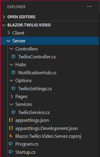 Capture d'écran Code Visual Studio 2 : projet de serveur après ajout