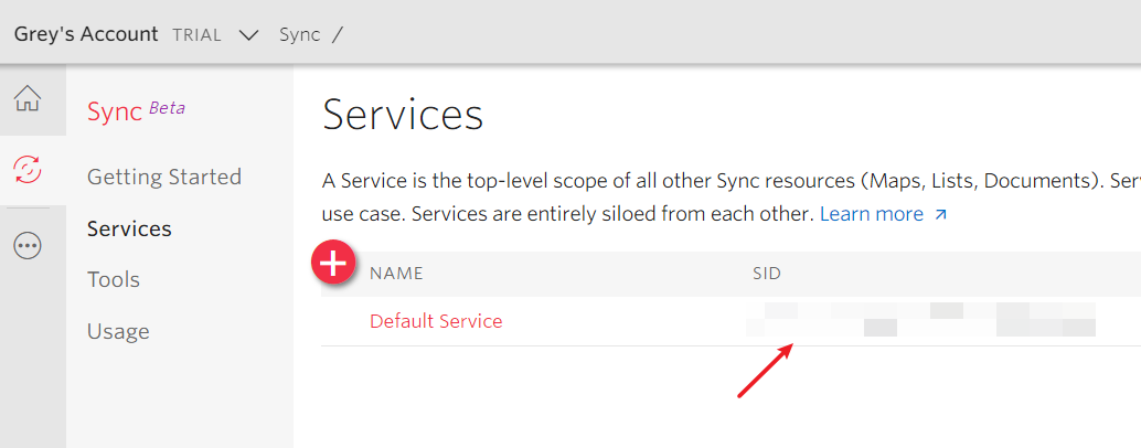 Twilio Sync service