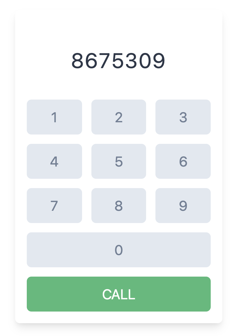 Dialpad with numbers