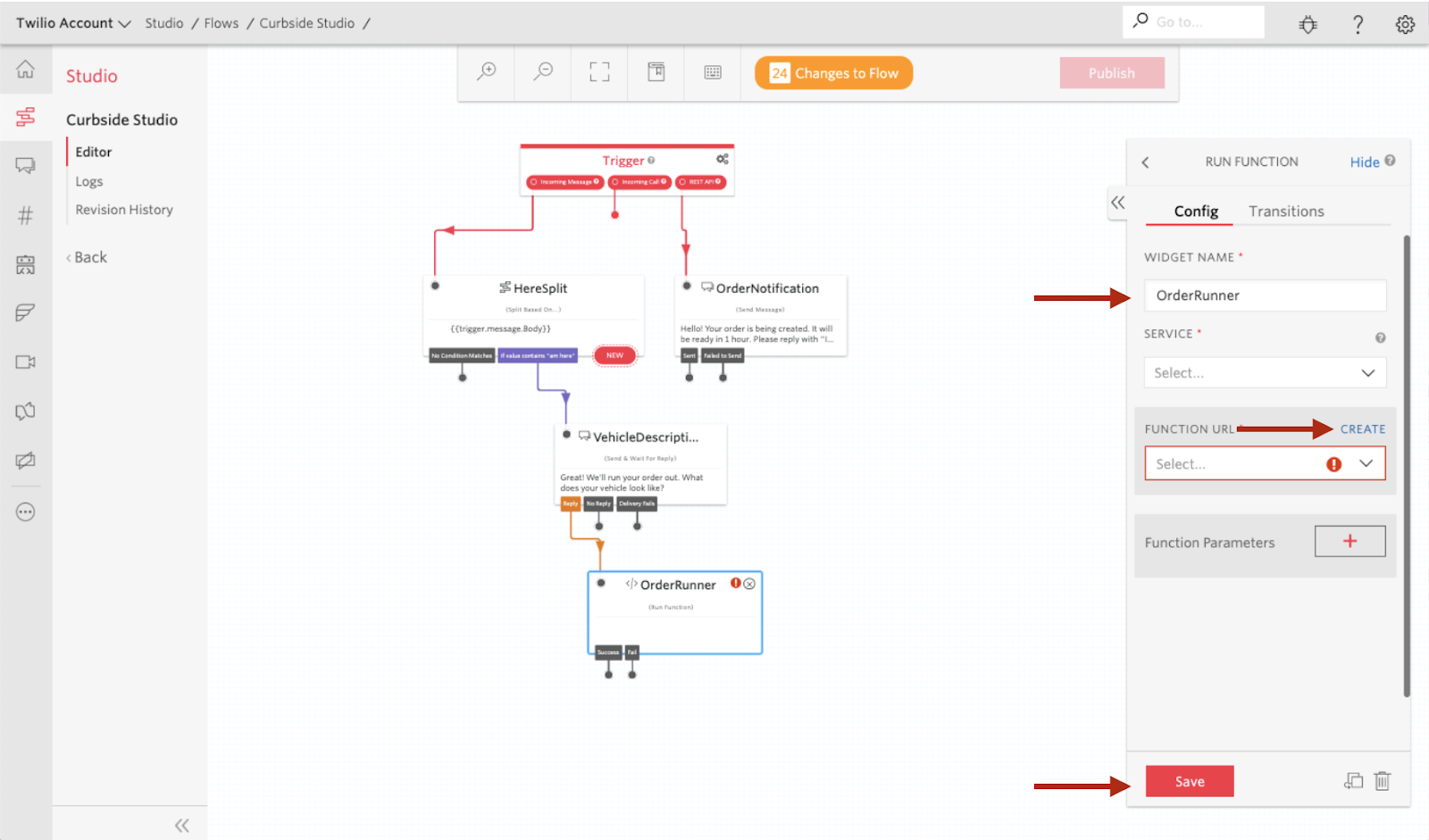 Dropdown for a Twilio Function inside Studio