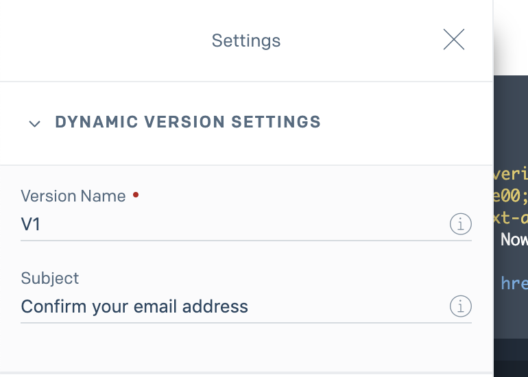Dynamic Email Settings