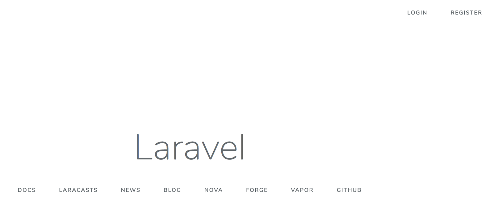 Laravel homepage