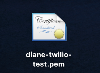 fichier d&#x27;icône diane-twilio-test.pem