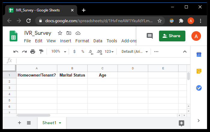 google sheet