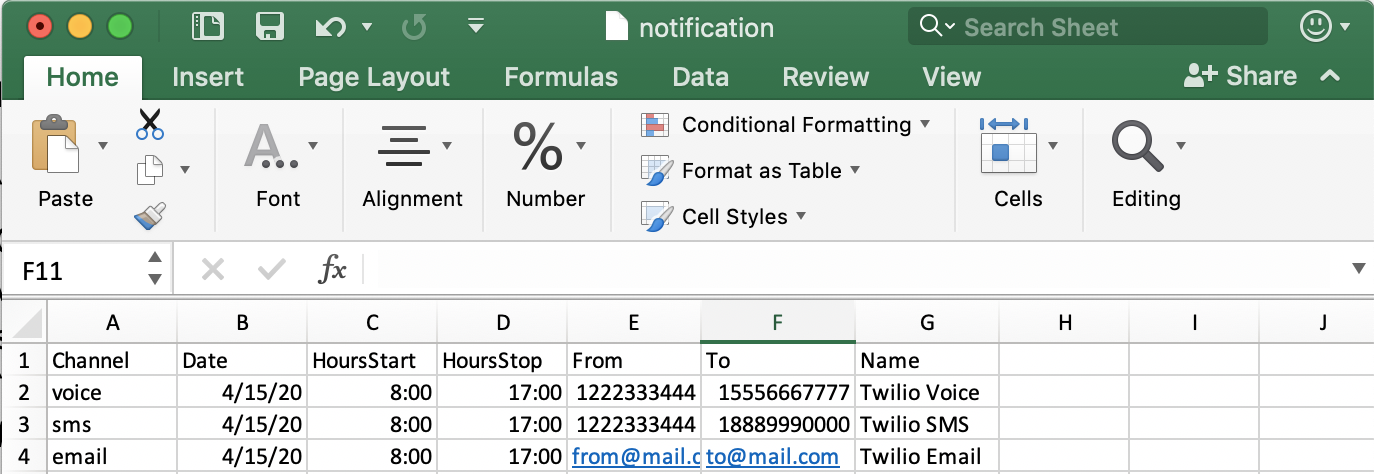 Darstellung einer CSV Datei